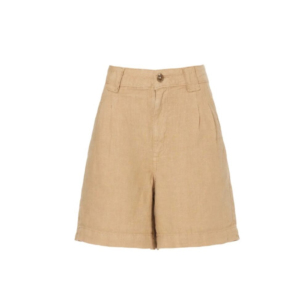DL1961 Tan High-Waist Linen Blend Shorts